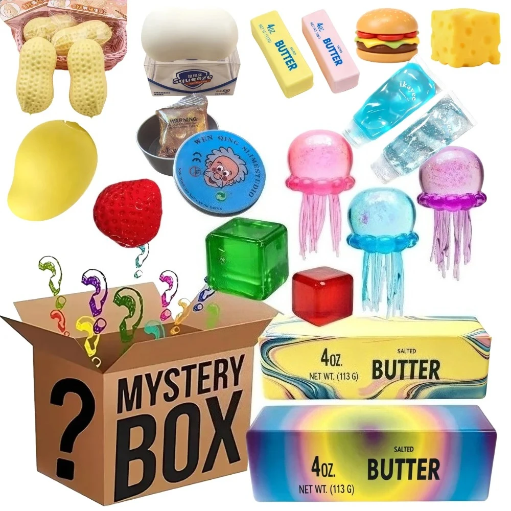 Hot Blind Box Mystery Kawaii Cat Paw Mochi Squishy, Simulated Food Fidget Toy, Cute Squeeze Foot Toy Antistress Stress-Relief