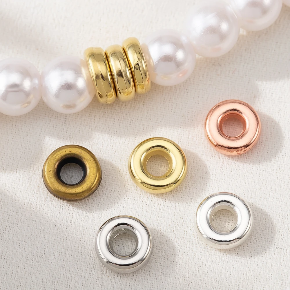 

250pcs/lot 6mm CCB Plastic Charm Spacer Beads Flat Round Loose Hole Beads for DIY Jewelry Bracelets Making Supplies Accessories