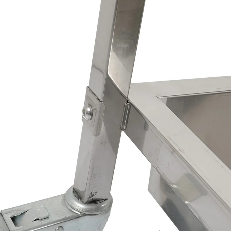 China Made Stainless Steel Square Tube Fast Food Trolley Restaurant And Hotel Use Trolley