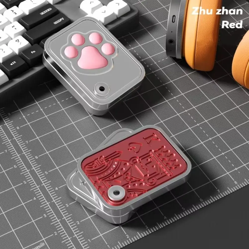 Portable Cat Paws Mechanical Card Pushing Sensory Cute Rotating Fingertip Spinning Push-Pull Mini Fidget Slider Holiday Gifts