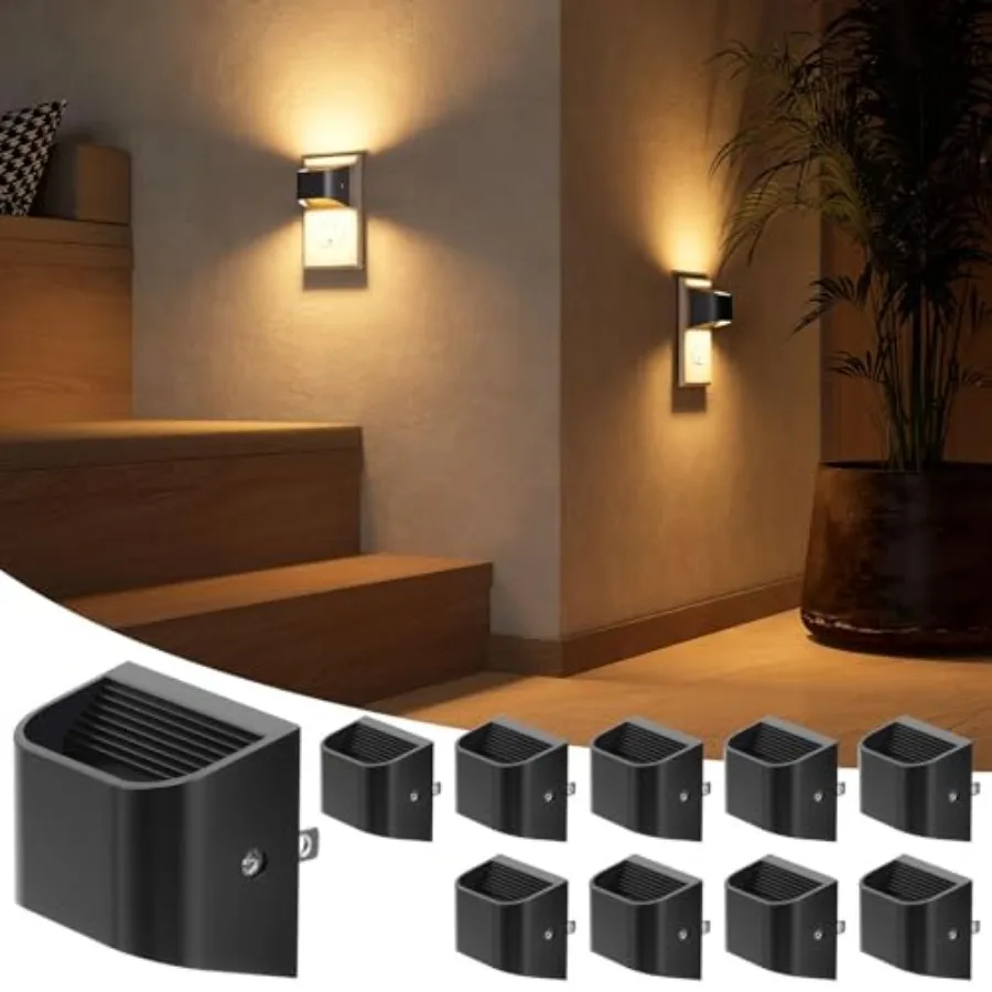 

Night Lights Plug Into Wall Auto Brightness Sensor Night Light 3000K Warm Ultra-Slim Wall Light for Hallway Bathroom Bedroom St