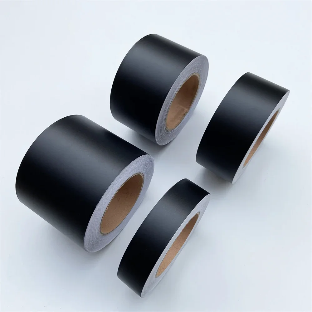 3/5/7/10CM Black Matte Vinyl Tape Window Trim Film Chrome Delete Vinyl Wrap Roll For Car Pillar Hood Roof