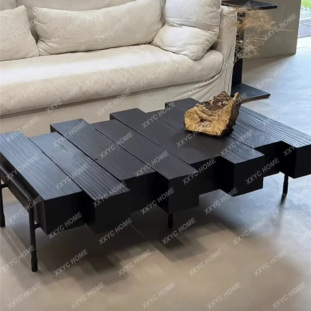 Hot sales Unique Coffee Table Soild Wood Antique Clear Nordic Coffee Table Simple Light Luxury Mesas Bajas Postmodern