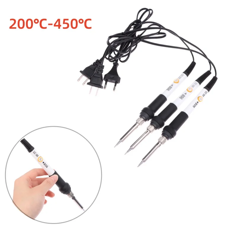 

200℃-450℃ Temperature Adjustable Electric Soldering Iron 220v 60w Constant Temperature US/EU Standard Plug Repair Tool