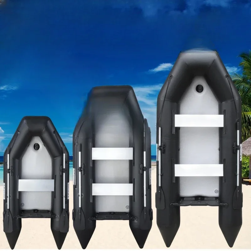 2.3~3.8m Inflatable Boat with Air Deck Set 1.2mm PVC Assault Boats with Anti-collision Speed Raft Kayak Rowing Accessories