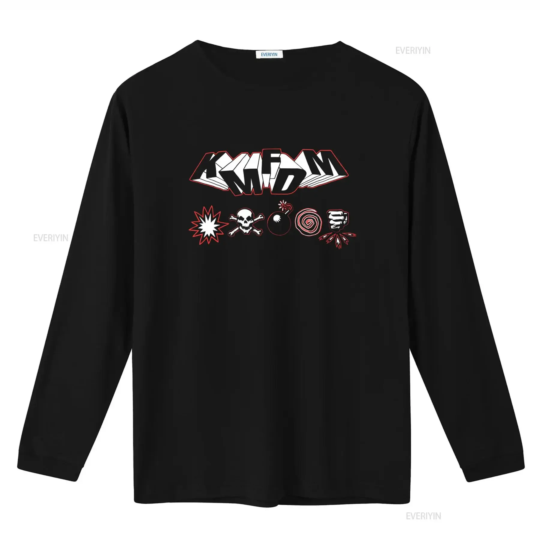 KMFDM Symbol Cotton T Shirt  Black All Size S 5XL with Bold Design CB1168 vintage Washed homme Unisex fashion Versatile graphic