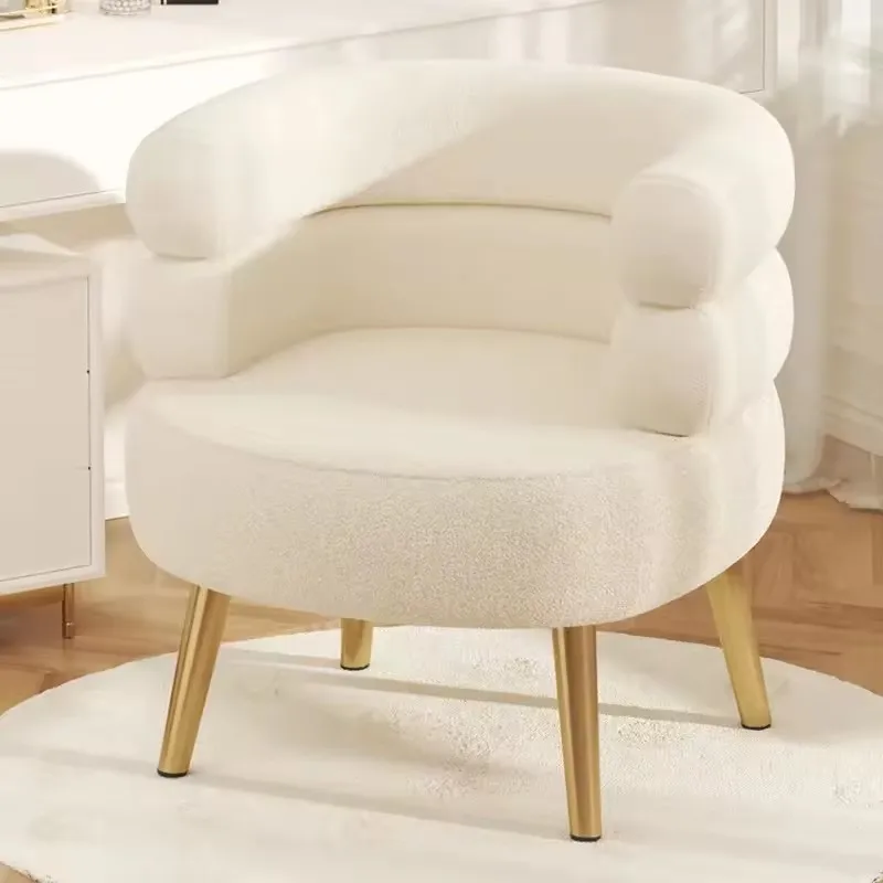 Modern Living Room1-Person Sofa Comfortable Bedroom Fluff Armchair Nordic Simple Nail Salon Makeup Chair Dressing Table Stool