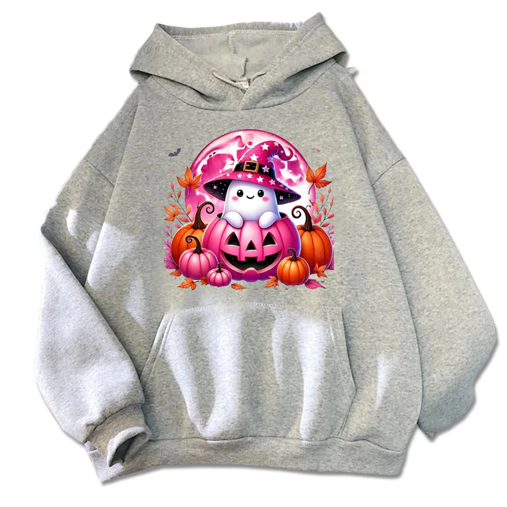 Spaß & festliche Halloween-Mode-mit einem verspielten Geist auf einem Kürbis Hoodies Unisex Herbst Streetwear Tops Ropa Mujer