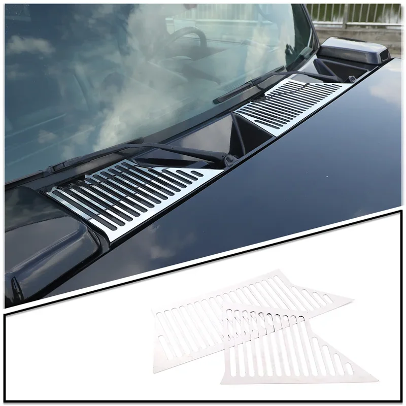 For Hummer H2 2003-2009 Stainless Steel Bright Silver Car Hood Engine Air Outlet Cover Trim Stickers Car Exterior Accessories