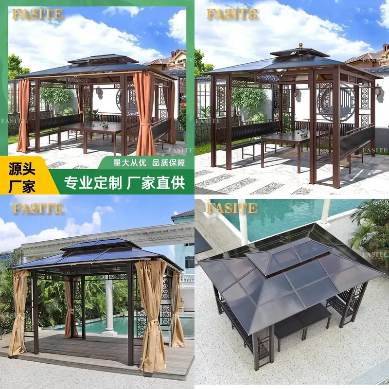 For Outdoor Gazebo Villa Courtyard Garden Modern Awning Sun Shade Pavilion Terrace Cool Shelter Waterproof Durable Easy