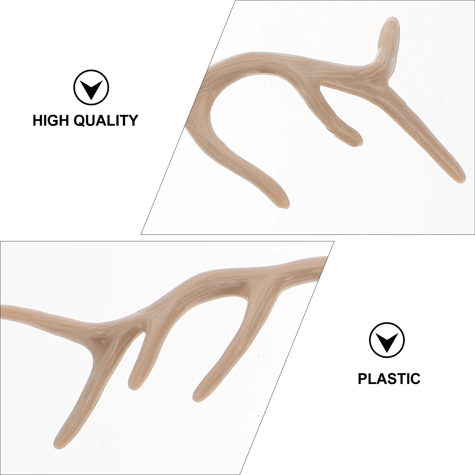 12Pairs اليدوية ثلج قرن الوعل فروع البلاستيك DIY عيد الميلاد الحرفية اكسسوارات الديكور قرون فرع البلاستيك #2