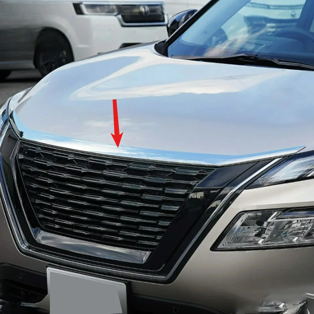 

For Nissan X-Trail T33 4th Generation 2021-2024 Rogue 3rd Generation Car Head Front Face Hood Bonnet Grille Trim