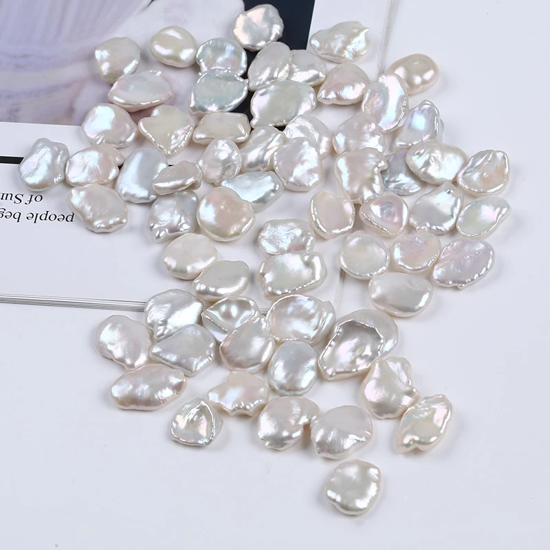 

DIY 12-14mm white keshi petal freshwater irregular loose pearl beads jewelry for woman