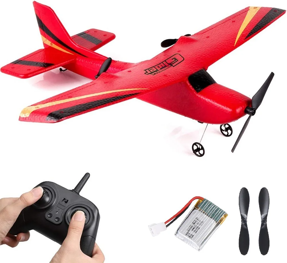 RC Plane Fixed Wing Glider Stable and Drop Resistant Airplane Upgraded  Aviation Model Cessna Fighter Model Gyroscope Aircraft