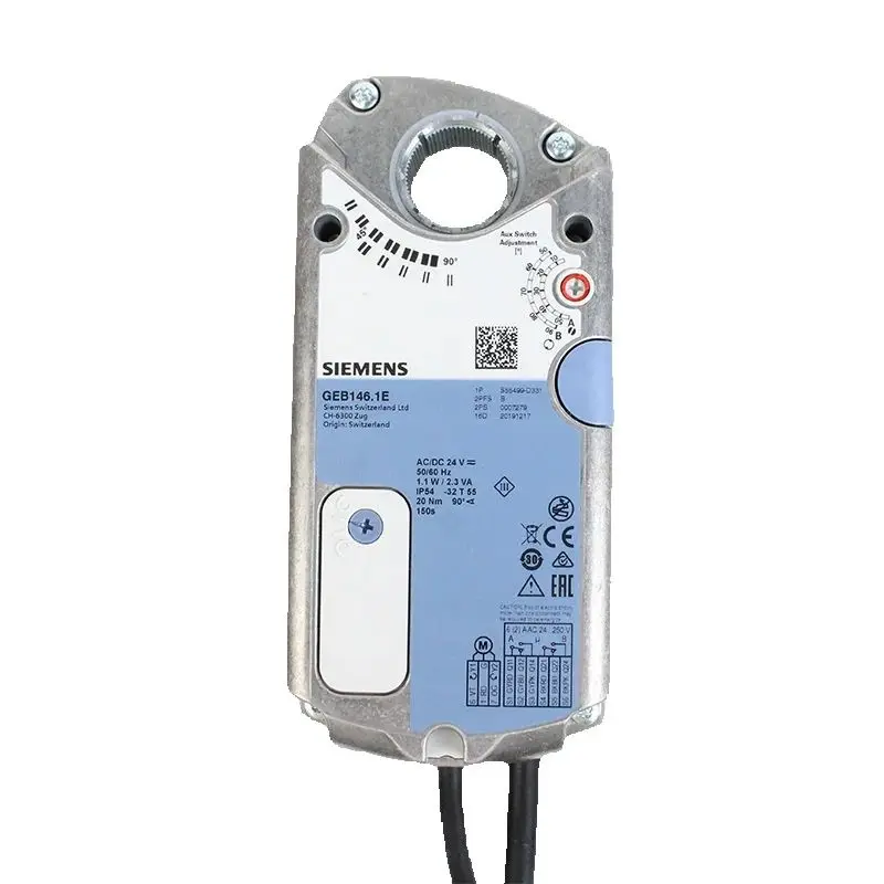 

Электронные поворотные приводы для 2-позиционных и 3-позиционных заслонок (On/Off), 20 Нм, GEB146.1E, AC24V/DC24V, для систем вентиляции и кондиционирования воздуха (HVAC)