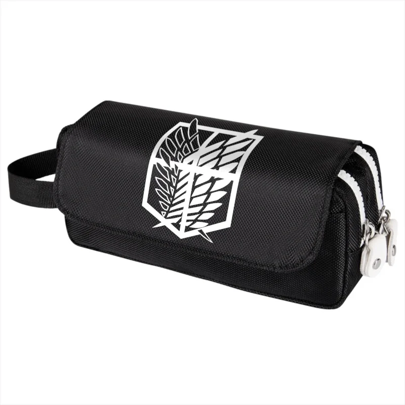 Anime Attack On Titan Large Capacity Pen Pencil Case, Fold Canvas Stationery Storage Bag Organizer for Cosmetic Travel Student