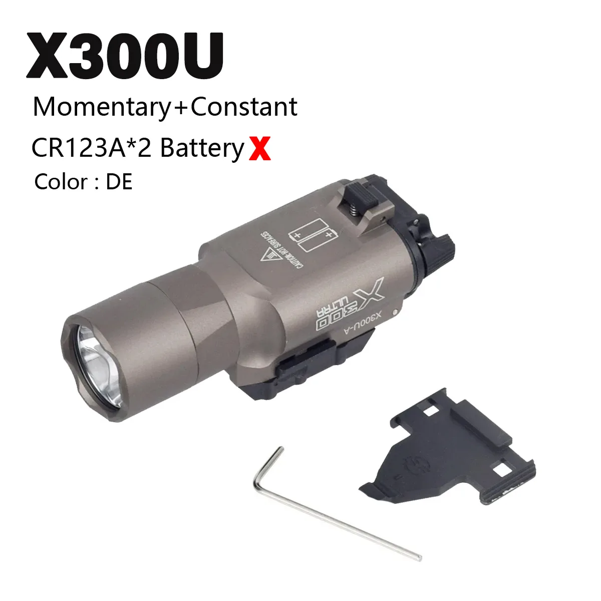 NONE Taktische Surefire X300 Ultra Scout Light XH35 Dual Switch X300V IR SF X300U LED-Taschenlampe für GLOCK 17 19 CZ-75 Jagdlampe 8