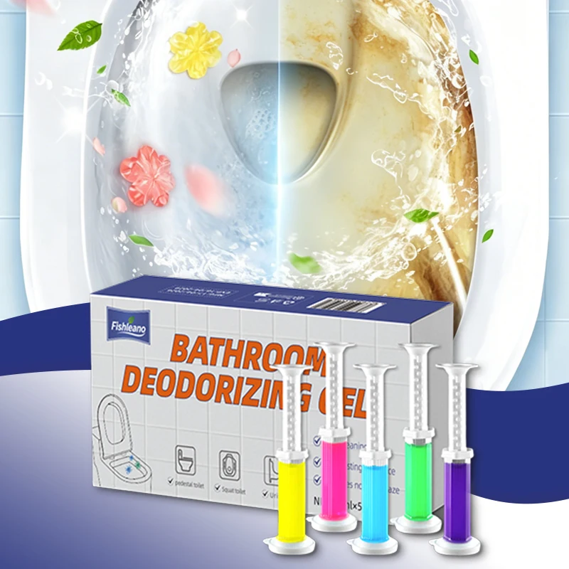 Toilet Deodorizing Gel 5Pcs 65ml Flower Scent Gel Stamp Odor Remover Fresh Fragrance Cleaner for Squat Toilet Urinal Bathroom