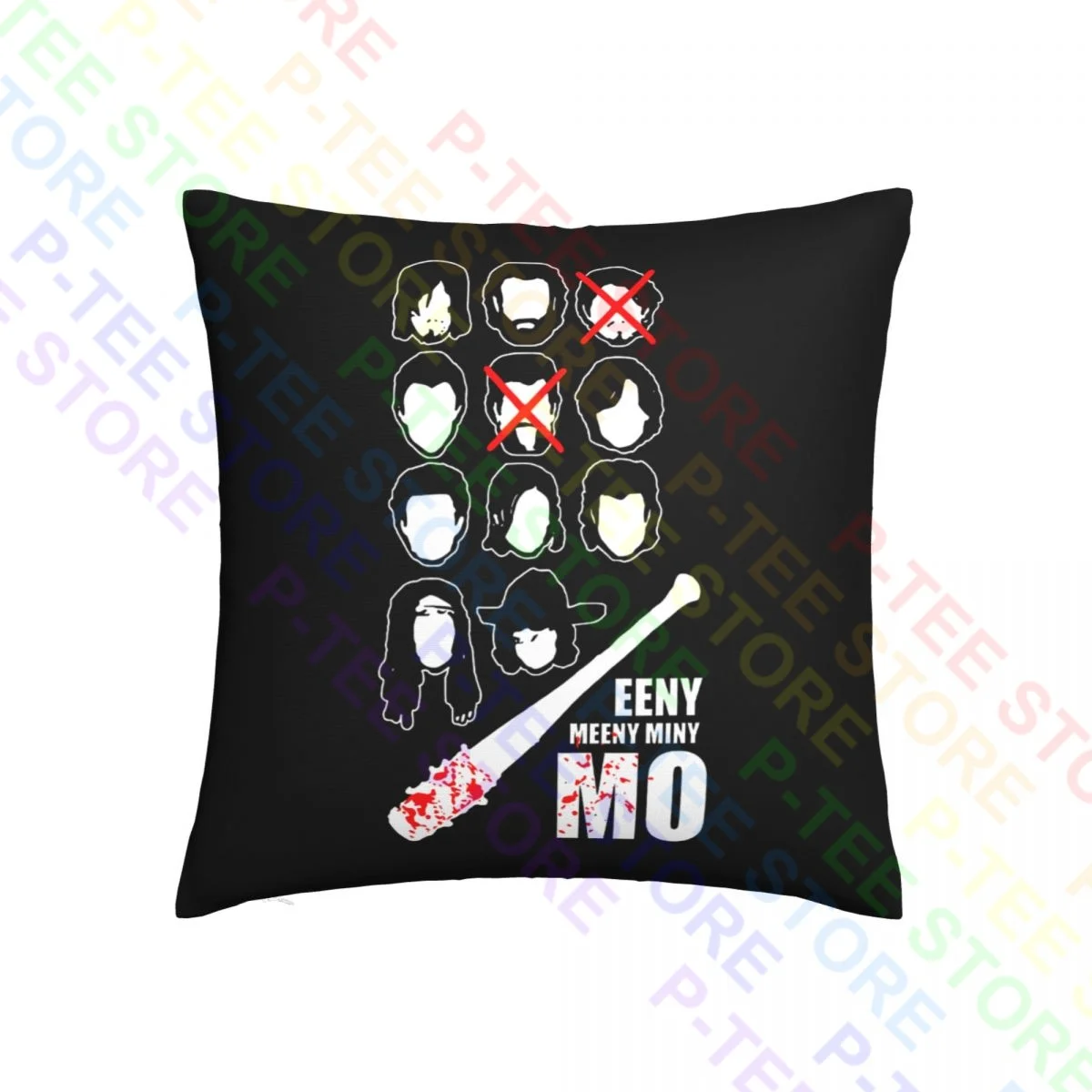 Square The Walking Dead Negan Eeny Meeny Miny Moe Lucille Bat Throw Pillow Cover Pillowcase Ultra Soft