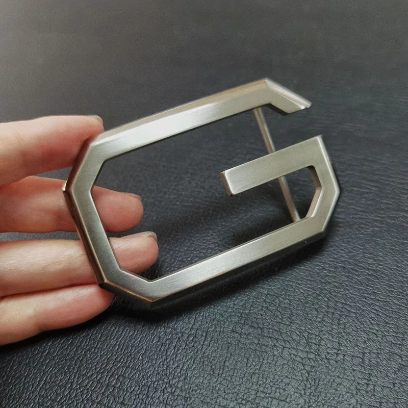 Solid Pure Titanium Pin Belt Buckle Letter G