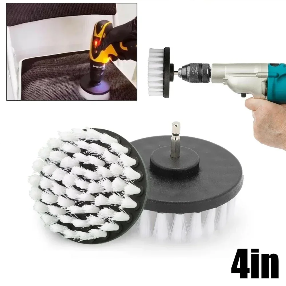 4 Inch Soft Drill Brush Electric Scrubber Cleaning Brush Polisher for Bathroom Carpet Glass Car Tires Power Cleaning Tool