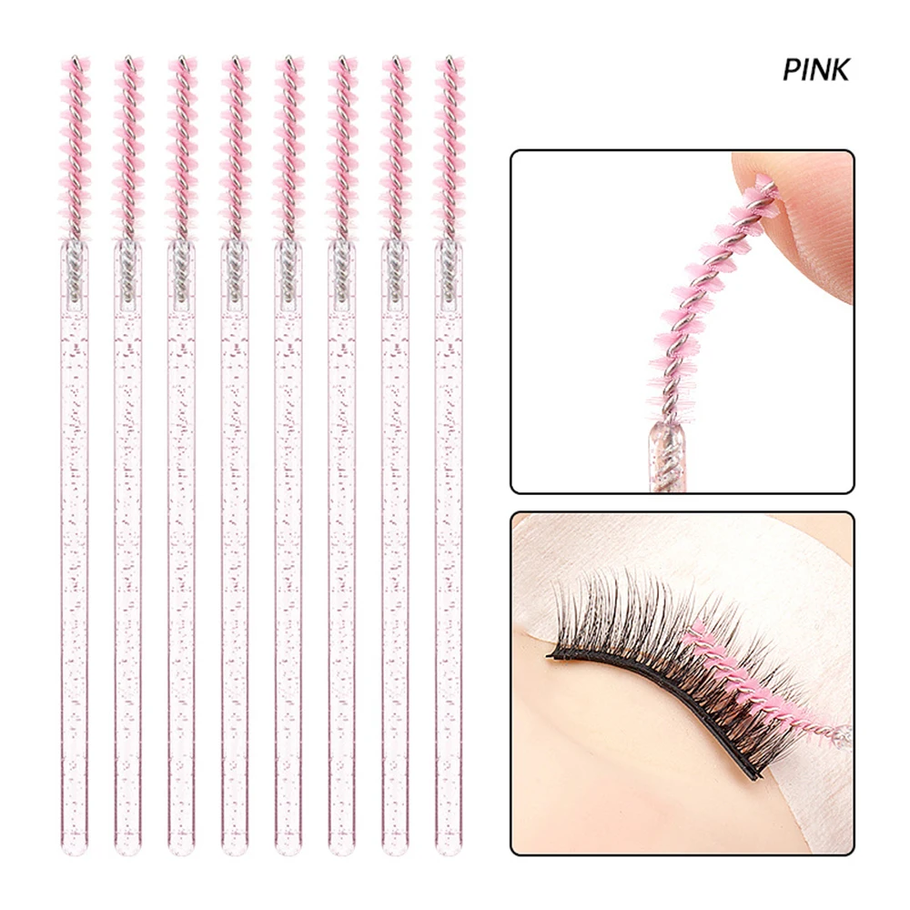 50 pz/borsa Pennello Per Ciglia Di Cristallo Usa E Getta Mascara Bacchette Estensione Delle Ciglia Microbrush Sopracciglio Applicatore Pennelli Per Trucco