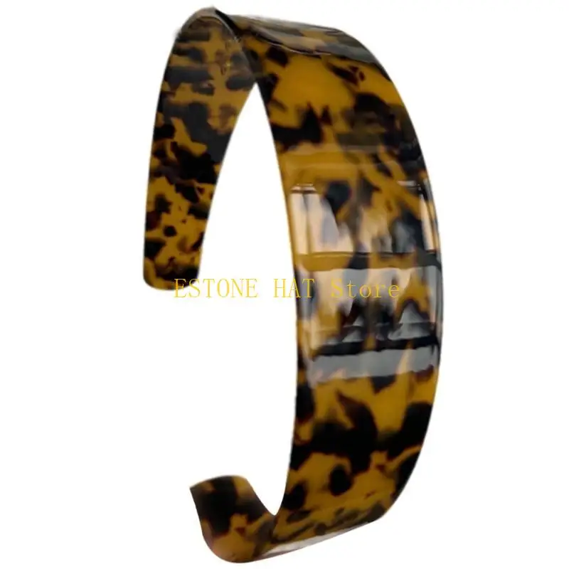 49MF Vintage Tortoiseshell Color and Shell White Wide Headband Comfortable Headpieces for Elegant Women's view 2