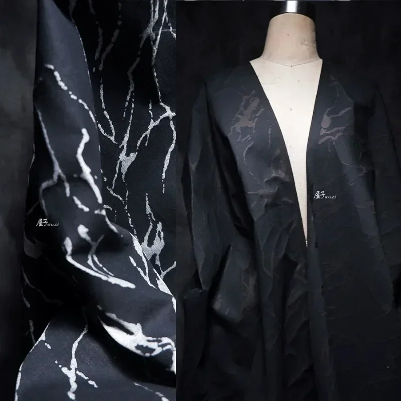 Lightning Cracking Pattern Texture Fabrics By The Meter Cotton Polyester High Quality Lightweight Jacket Dress DIY Design Fabric