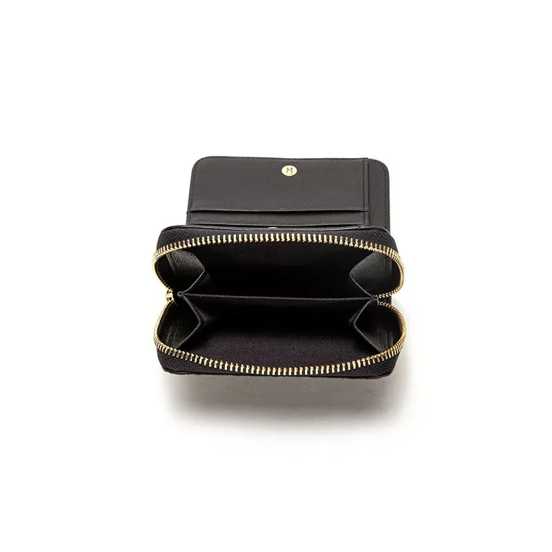 CHCH Genuine Leather Women's Classic Solid Color Printed Retro Wallet  Simple Portable Compact Design with Built-in Divided Pock