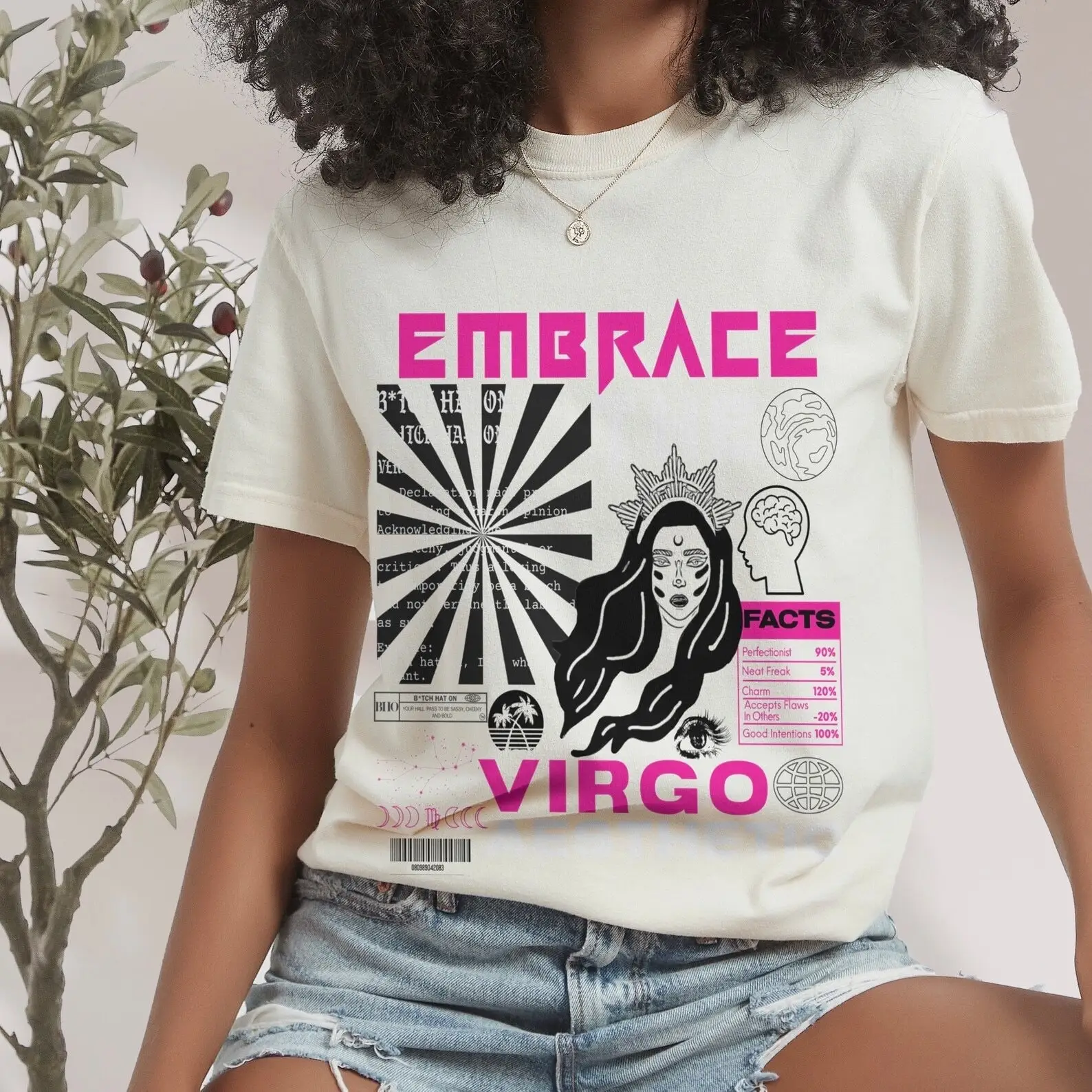 Virgo Zodiac T shirt Star Sign Designer Festival Birthday Astrology Valentine Pink