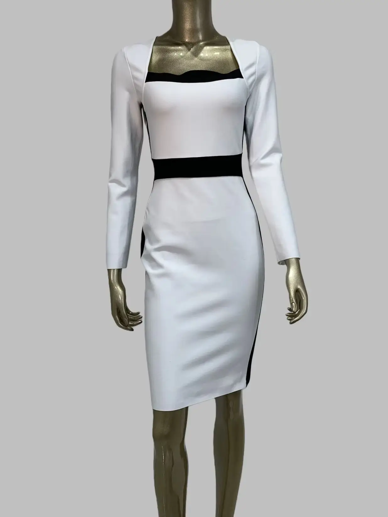 

Женское элегантное белое эластичное облегающее мини-бандажное платье с длинными рукавами, уличные офисные женские вечерние деловые повседневные платья
