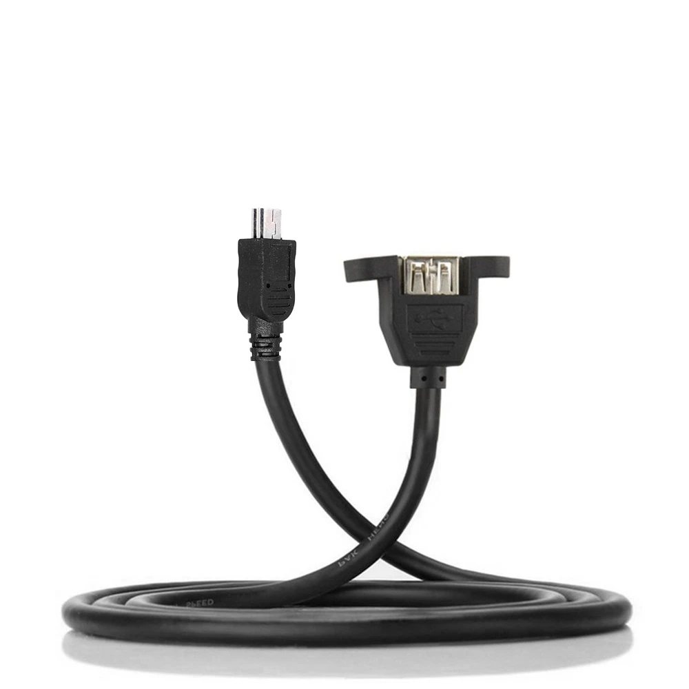 

Mini USB to USB bus with screw hole for fixed data cable adapter 0.3m 0.5m V3 male to USB female extension cable
