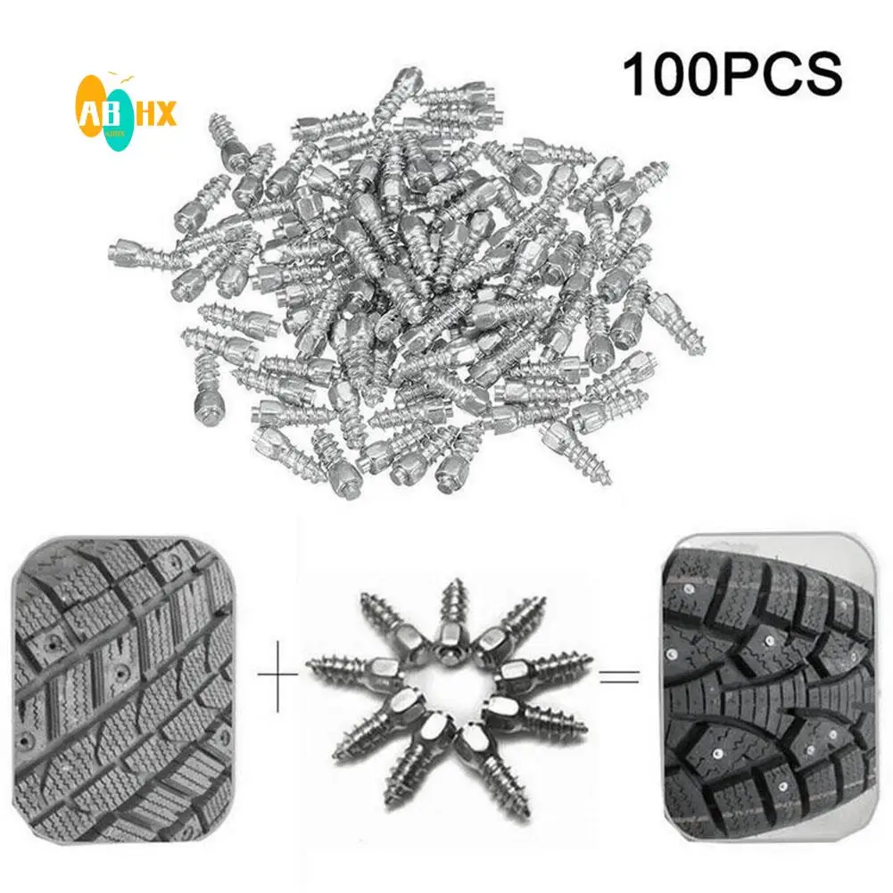 

ABHX-9Mm Tire Studs Carbide Screw Spikes Anti-Slip Anti-Ice Tire Stud Screws For Car/SUV/ATV/UTV