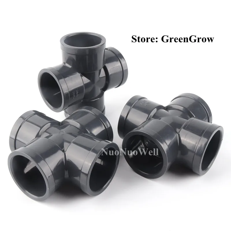 1pc I.D 20~50mm UPVC Cross Connector Garden Irrigation PVC Tube 4-Ways Joints Water Pipe Connectors Aquarium Fish Tank DIY Tools