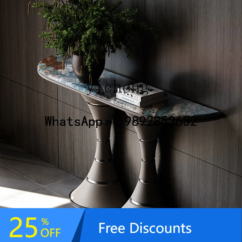 Oriental marble entrance table Entrance platform against the wall Luxury stone entrance