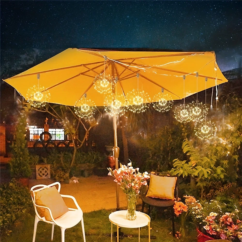 Suspended Solar Firework Light 360/480 Led Star Burst Light Outdoor Waterproof 8Mode Eave Garden Tree Christmas Decorative Light