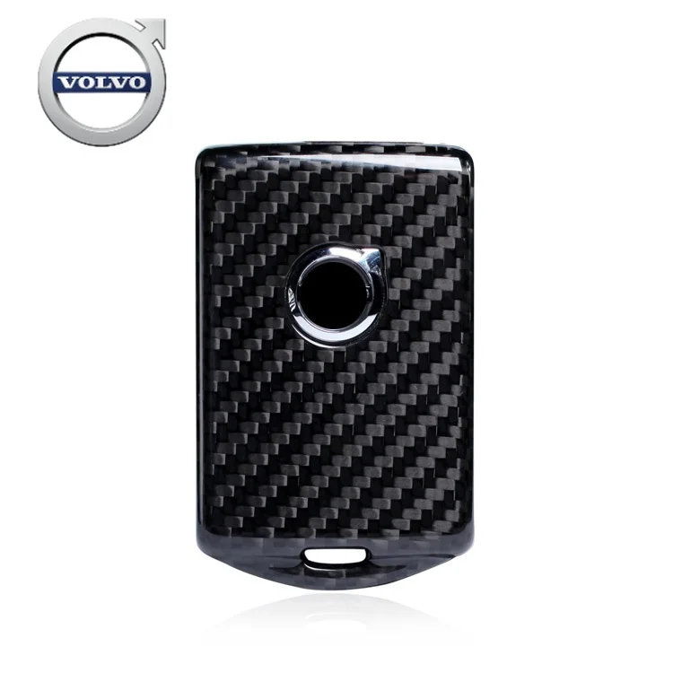 

For Volvo Car Key Case Shell Keyring Carbon Fiber For Volvo XC60 XC90 S90 V90 2018 2019 Accessories Car Styling