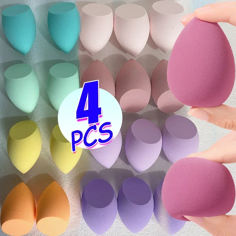 Beleza profissional ovo cosméticos esponja, pó puffs aplicador, corretivo fundação, seco molhado uso, rosto sopro, maquiagem ferramentas, 4pcs