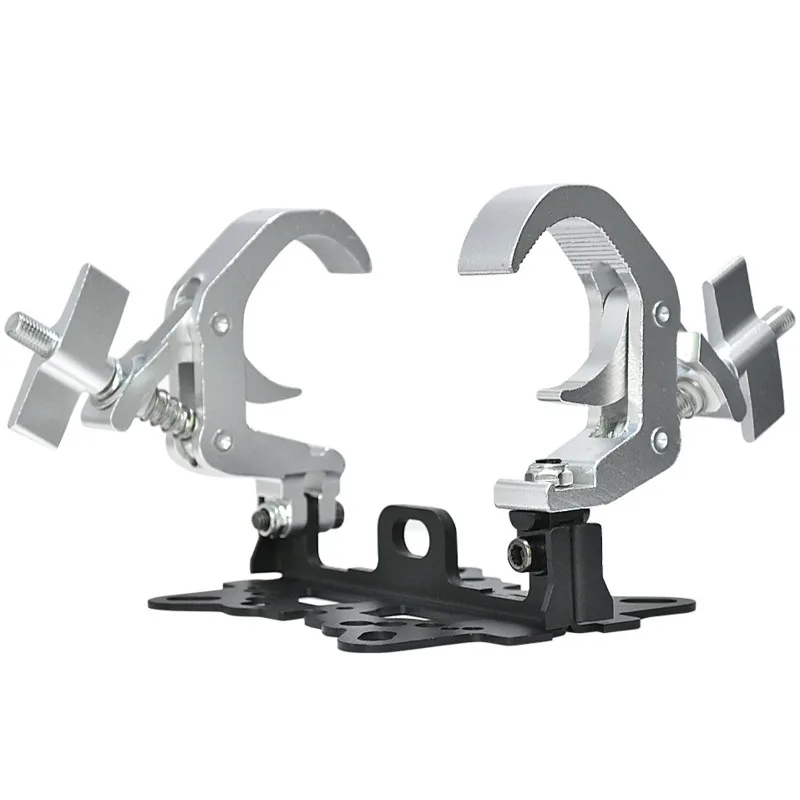 Black/Silver Aluminum Clamp Moving Head Light Folding Hook Stage Truss Tube Mounting Clamps Loading Mobile DJ Lighting Equipment