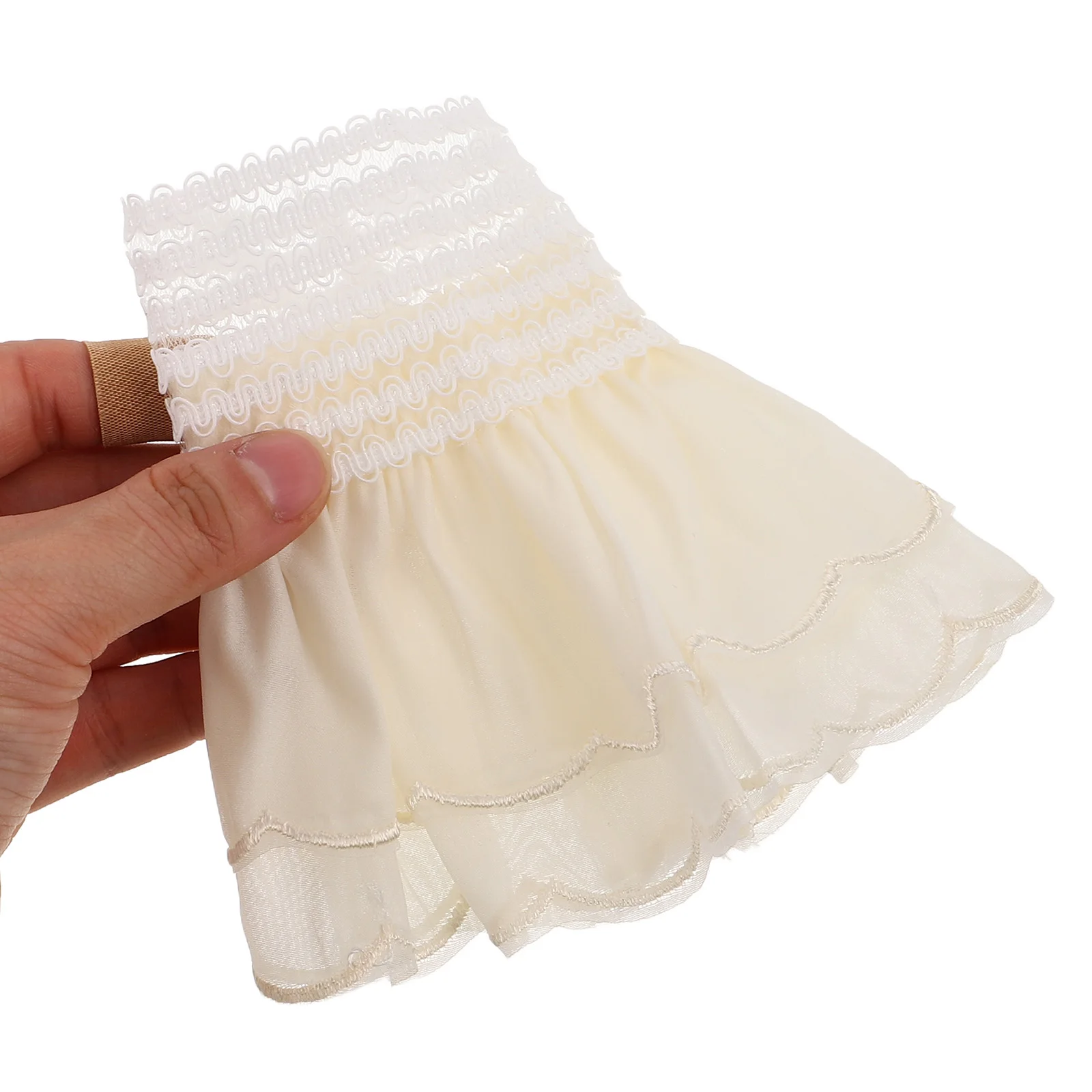 1 Pair Detachable Lace Shirt White Embroidered Wrist Cuffs Pleated Ruffle Horn False Sleeves Women Styling Fake Arm Sleeve Diy