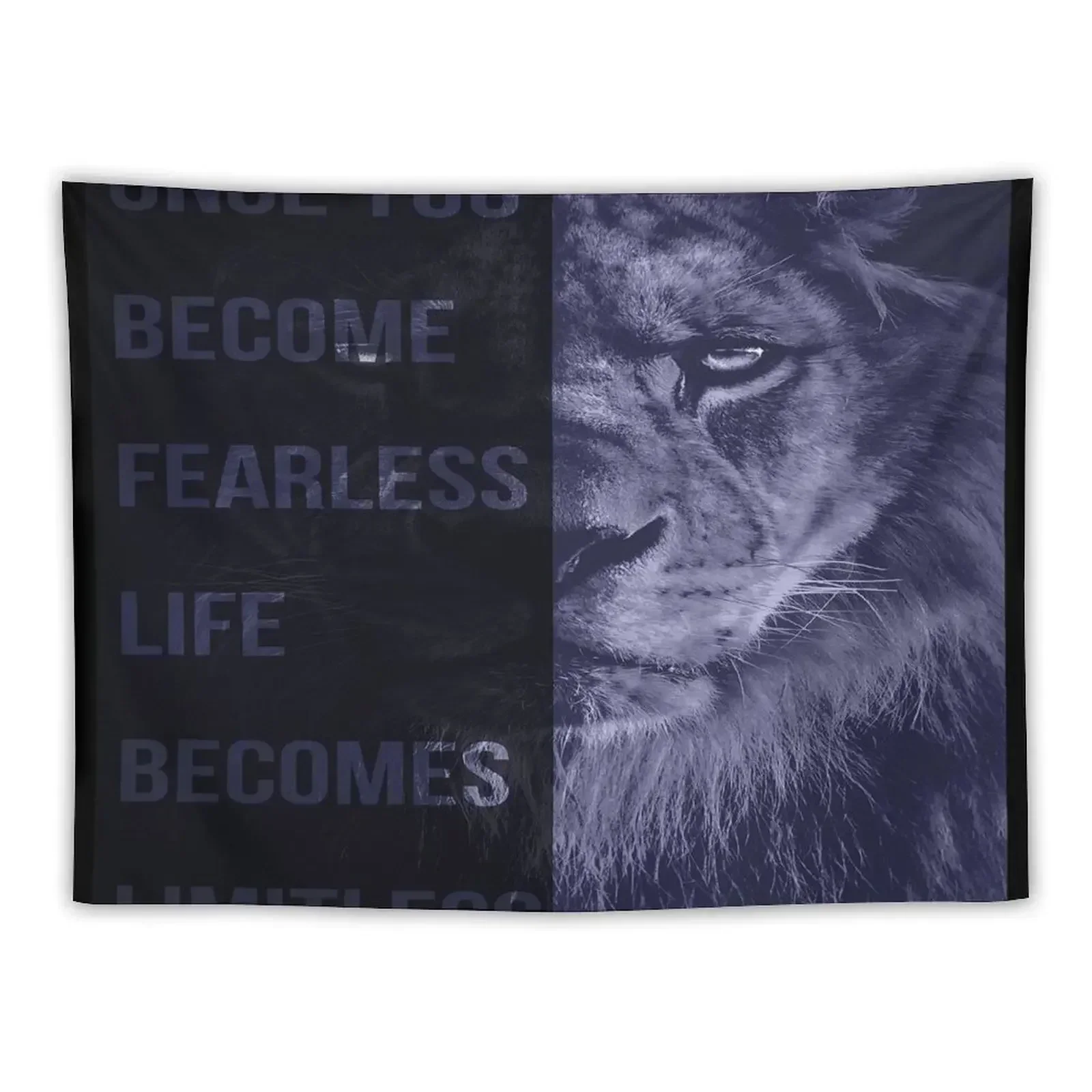

Lion - Fearless Quote Tapestry Bed Room Decoration House Decoration Japanese Room Decor Tapestry