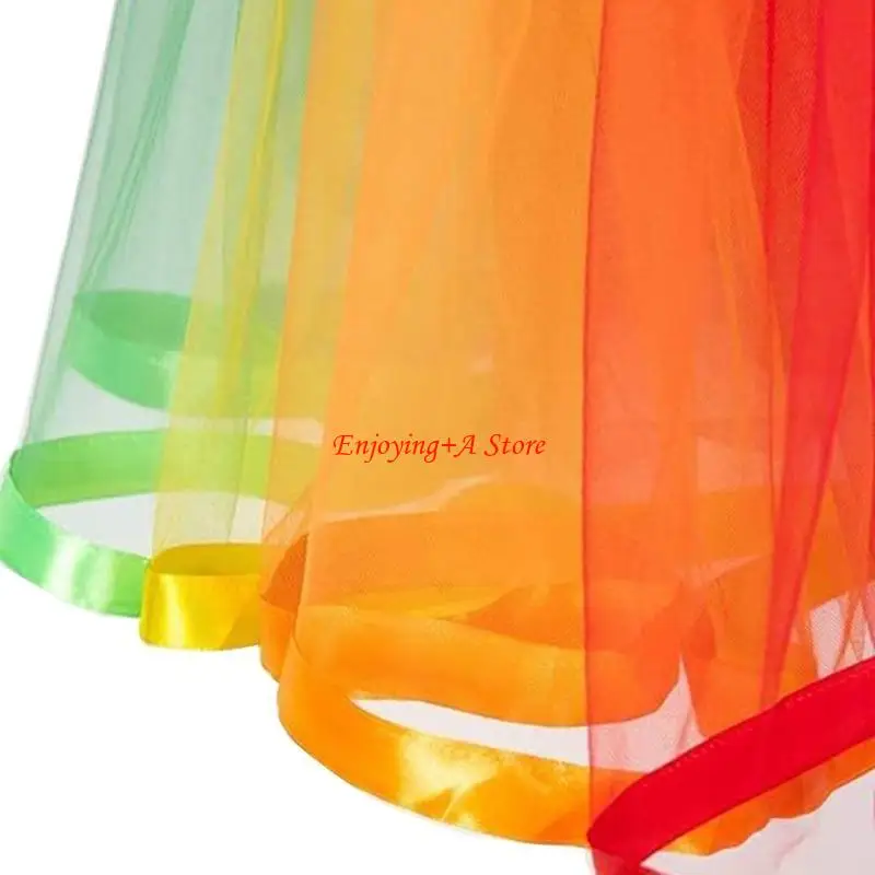 PXPB レディース カラフル プリンセス スカート レインボー チュール スカート レイヤード チュール チュチュ スカート