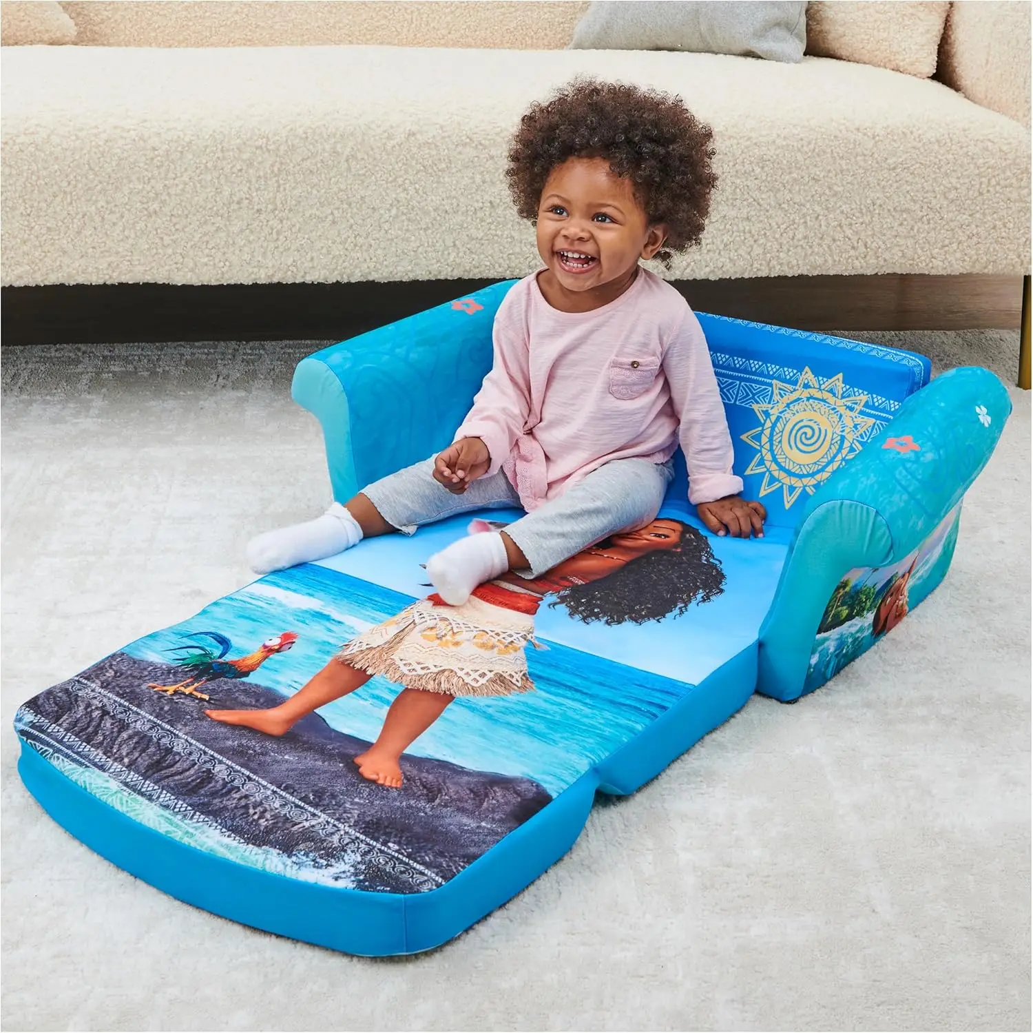 Furniture, Children's 2-in-1 Flip Open Foam Compressed Sofa, Moana