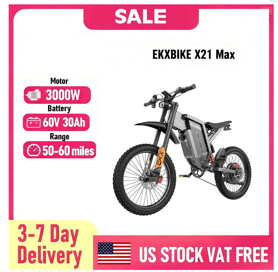Ekxbike X21 Max 19"… - image