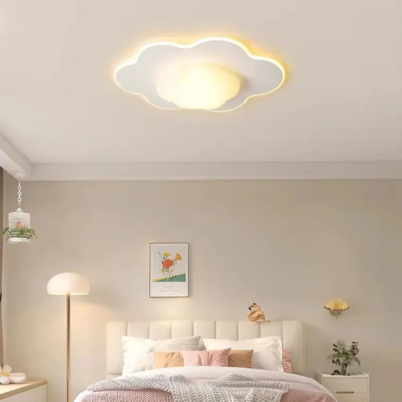 الحضانة الأبيض سحابة ضوء ثريا تركب بالسقف غرفة الاطفال الفتيات غرفة نوم دراسة لطيف ديكور الكرتون بريق الطفل Led مصباح السقف #3