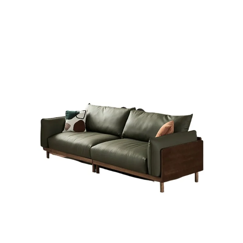 

Nordic all solid wood retro sofa new Chinese Japanese three solid wood sofa