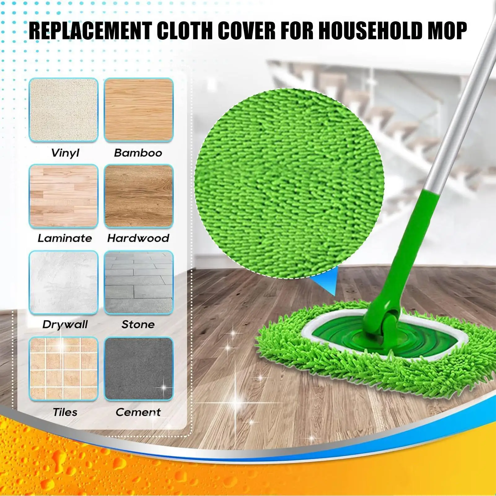 Reusable Mop Pads Dry Sweeping Cloths Reusable Sweeping Pads For Pet Hair Removal Tile Hardwood Laminate Floor Bathroom Garage