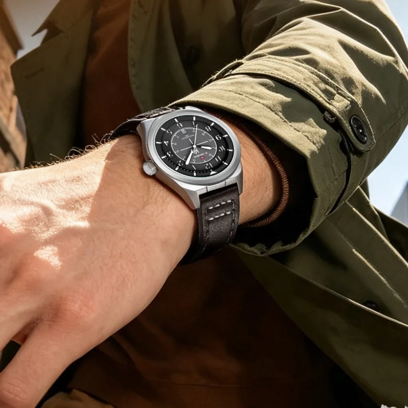 New NAVIFORCE Military Style Men's 3ATM Waterproof Watch Large Dial Genuine Leather Luminous Date Casual Sport Quartz Wristwatch