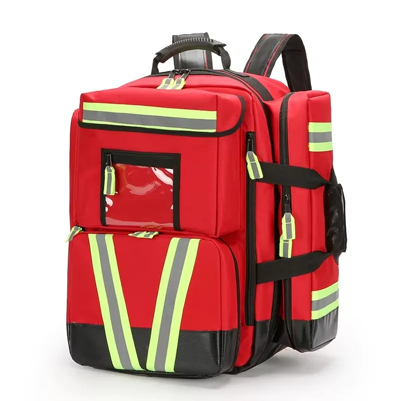 First Aid Backpack Large Waterproof Oxford Reflective One Size Medical Storage for Outdoor Emergency All Season Safety Gear