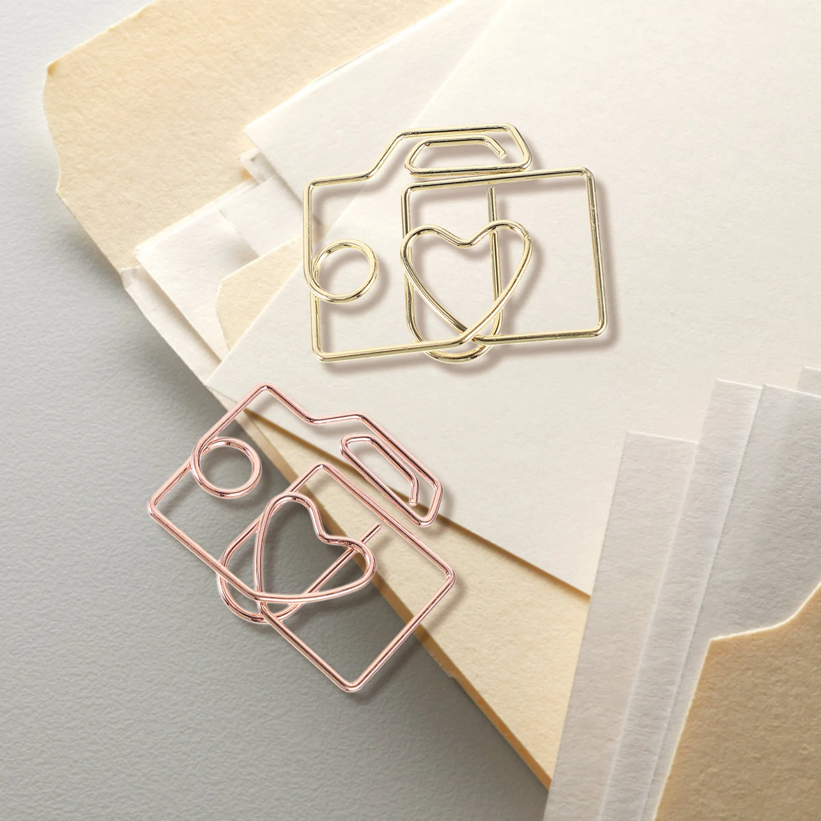 20Pcs Creative Paper Clips Mini Metal Craft Clips for Office School Home Use Multi-Function Document File Fixing Tool Small